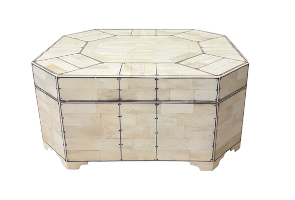 Contemporary Indian Hexagonal Shaped Bone Box