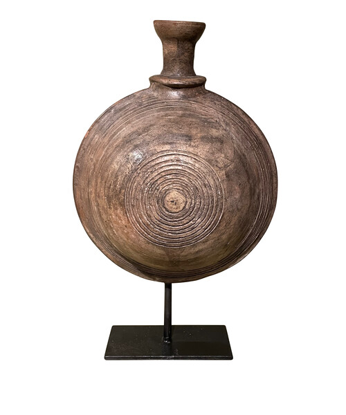 19thc Mongolian Wooden Vessel on Stand