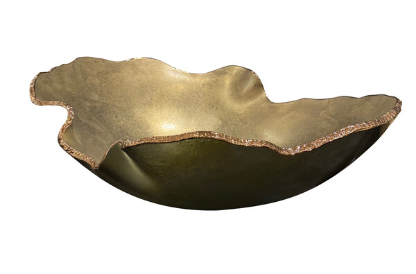 Contemporary Brazilian Free Form Shaped Glass Bowl