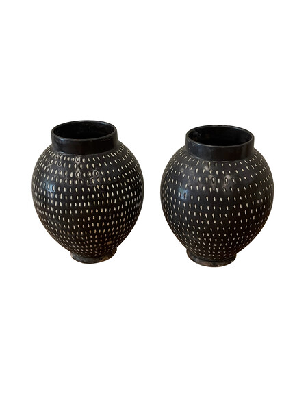Contemporary Chinese Black Spotted Vase