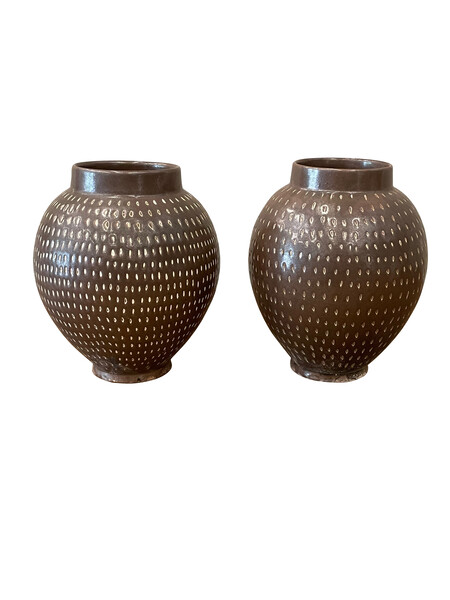 Contemporary Chinese Brown Spotted Vase