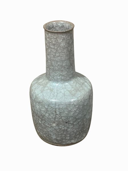 Contemporary Chinese Celadon Vase Contrast Crackle Glaze