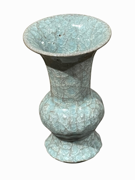 Contemporary Chinese Celadon Wide Mouth Open Vase