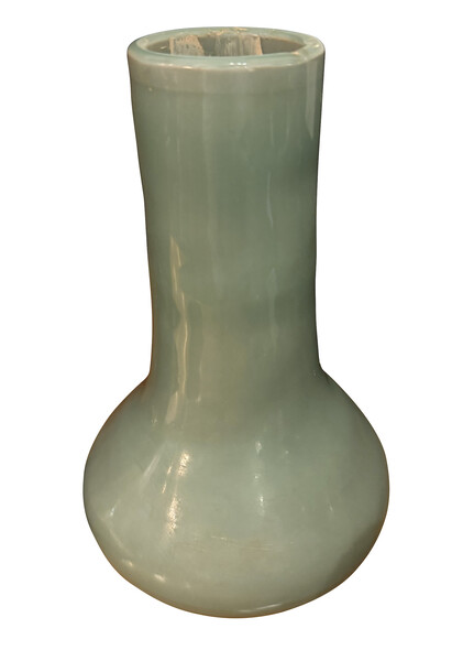 Contemporary Chinese Dark Celadon Glaze Vase