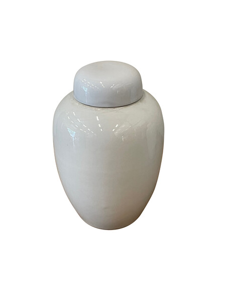 Contemporary Chinese Lidded Cream Vase/5