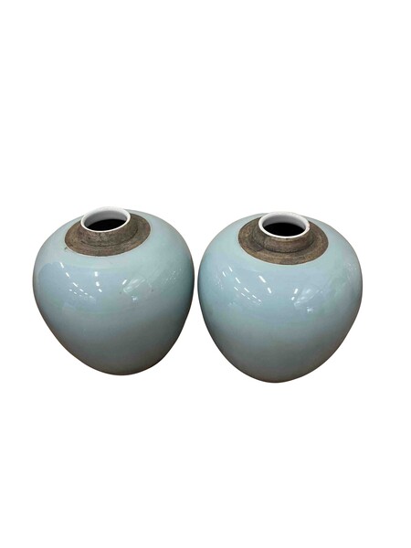 Contemporary Chinese Small Light Blue Vase