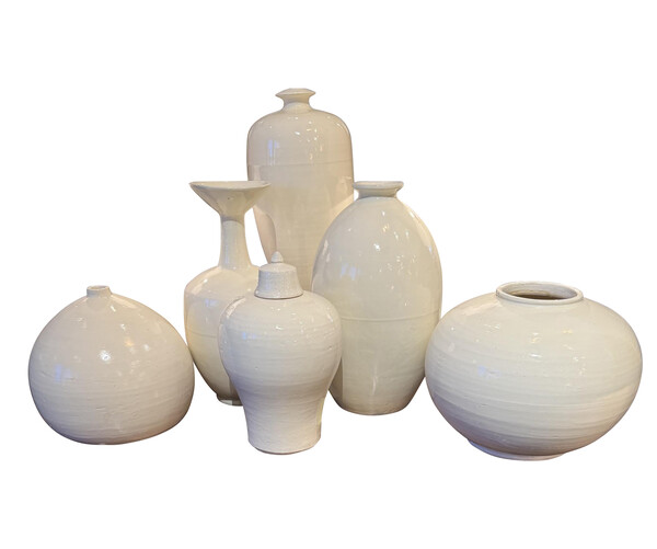 CONTEMPORARY CHINESE COLLECTION of CREAM VASES