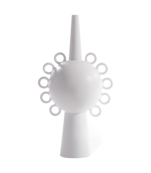 Contemporary French Matte White Ten Ring Vase