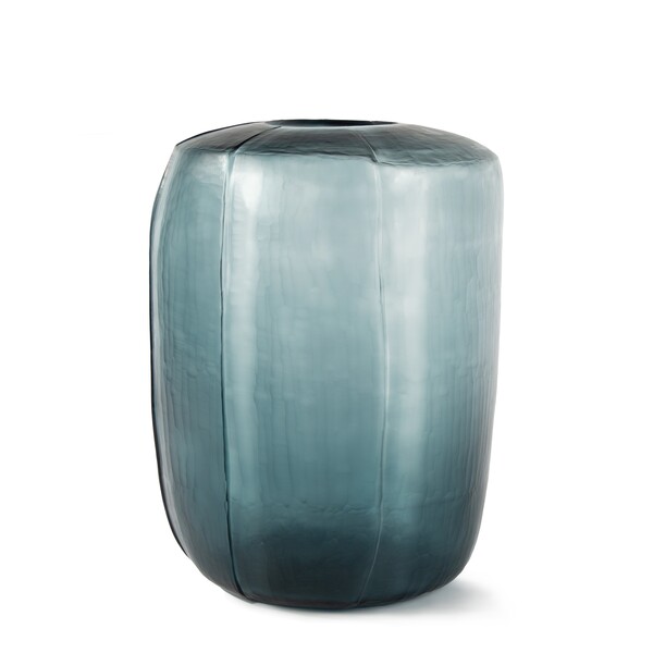 Contemporary Romanian Tall Deep Blue Glass Vase