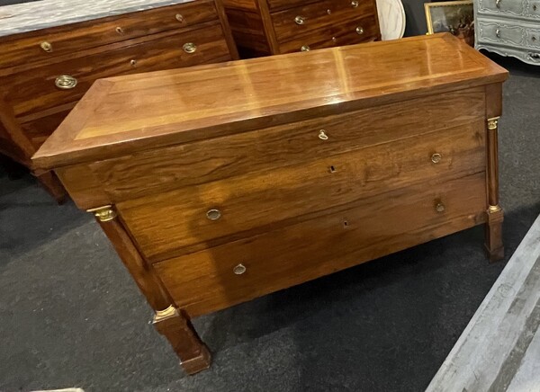 19thc Italian Three Drawer Commode with Ormolu Trim