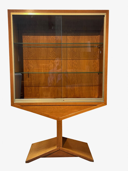 1950's French Two Door Glass Front Cabinet