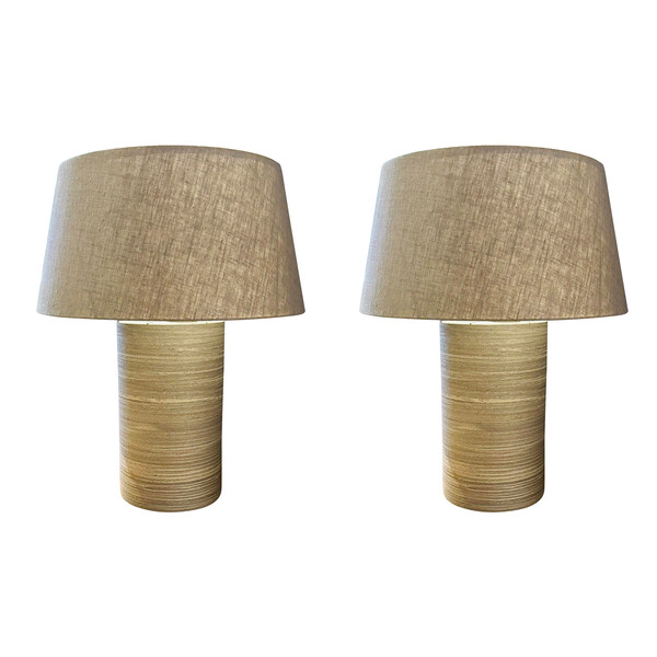 Contemporary German Pair Stone Lamps