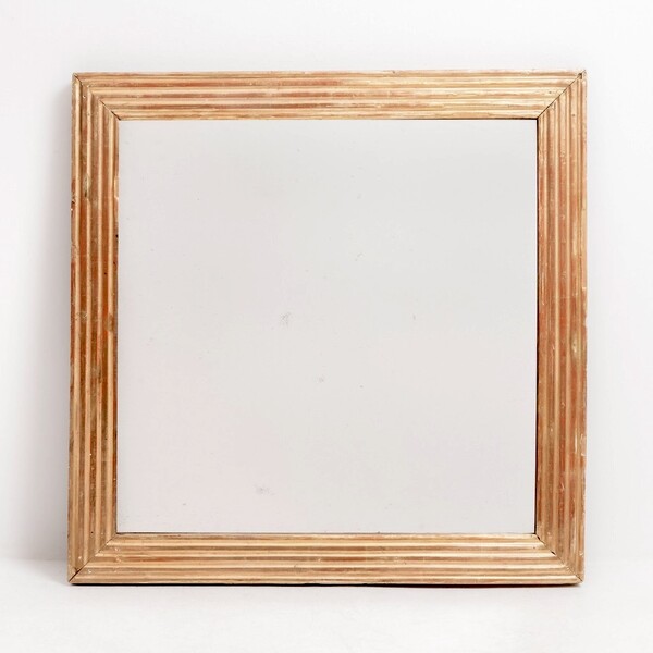 1830c French Square Gold GIlt Reed Frame Mirror