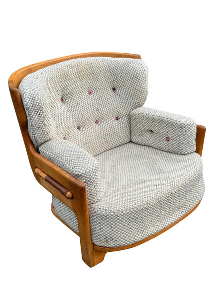 1960's French Guillerme et Chambron SIngle Club Chair