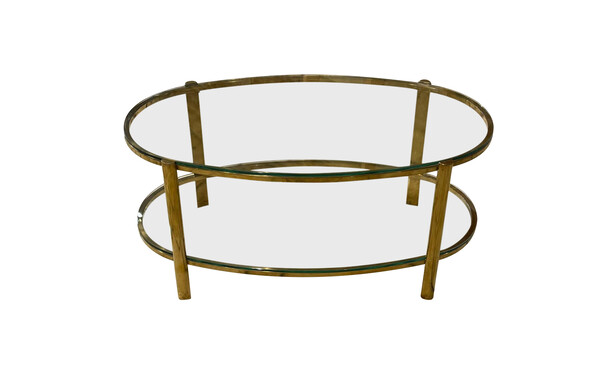 1940's French Jacques Quinet Oval Coffee Table